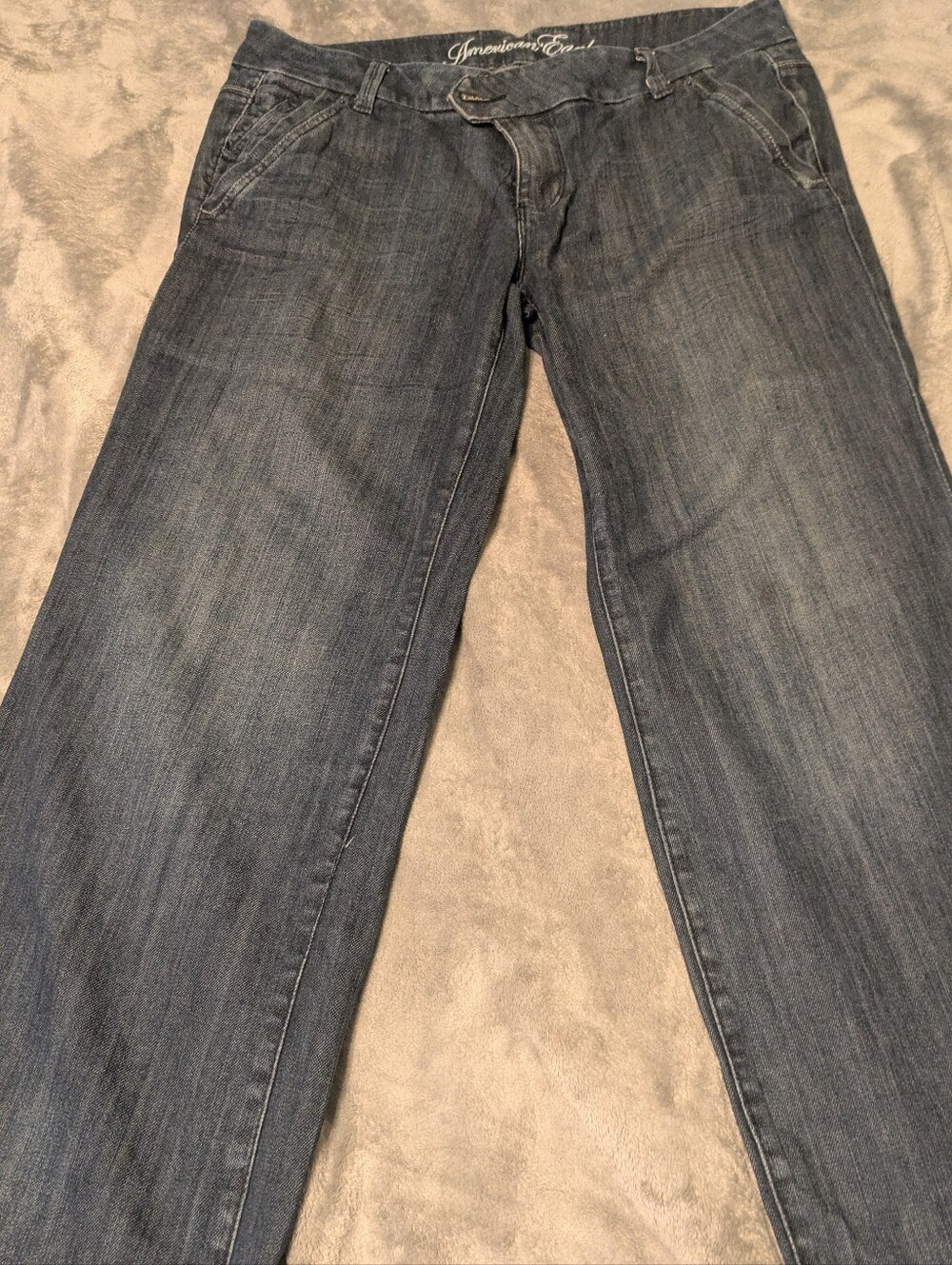 American Eagle Women’s Jeans Size 14 Short Dark Wash Trouser Straight Leg Denim